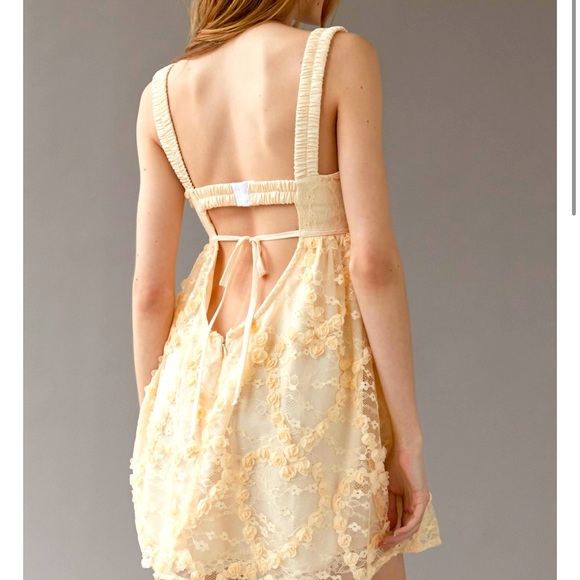 Yellow lace mini dress For Love & Lemons NWT - Picture 3 of 11